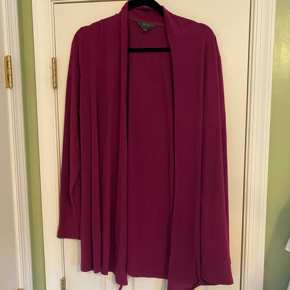 MIX Plum Open Knit Cardigan 2X